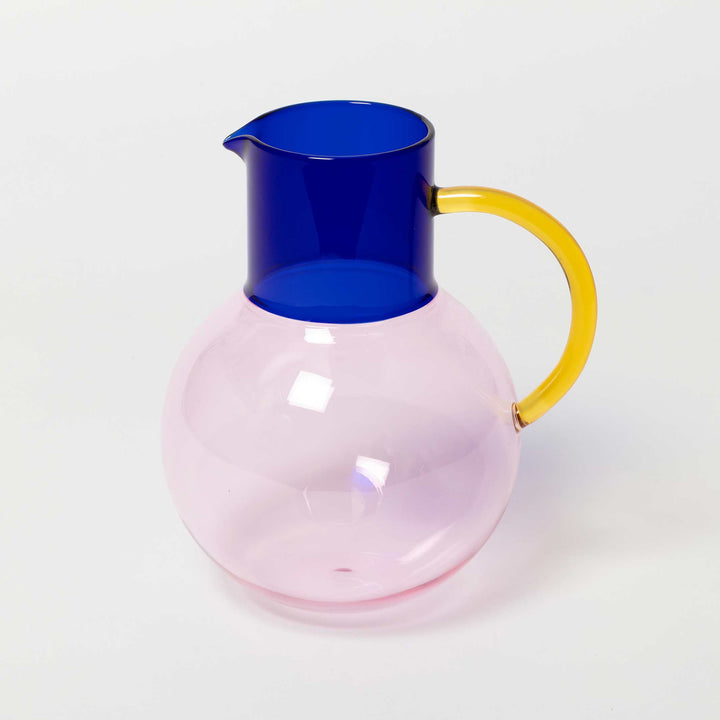 PABLO GLASS JUG - Glas-Krug & Karaffe - Pink & Kobaltblau | Block Design