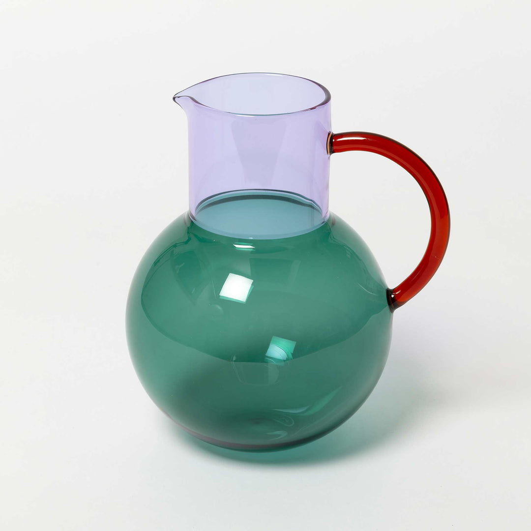 PABLO GLASS JUG - Glas-Krug & Karaffe - Blaugrün & Lila | Block Design