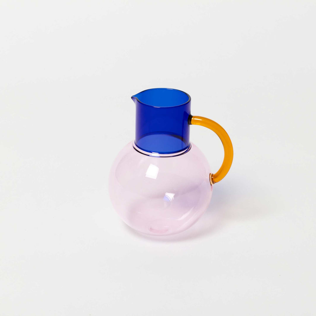 PABLO GLASS JUG - Glas-Krug & Karaffe - Pink & Kobaltblau | Block Design