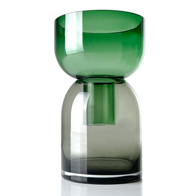Große Vase Flip grün/grau