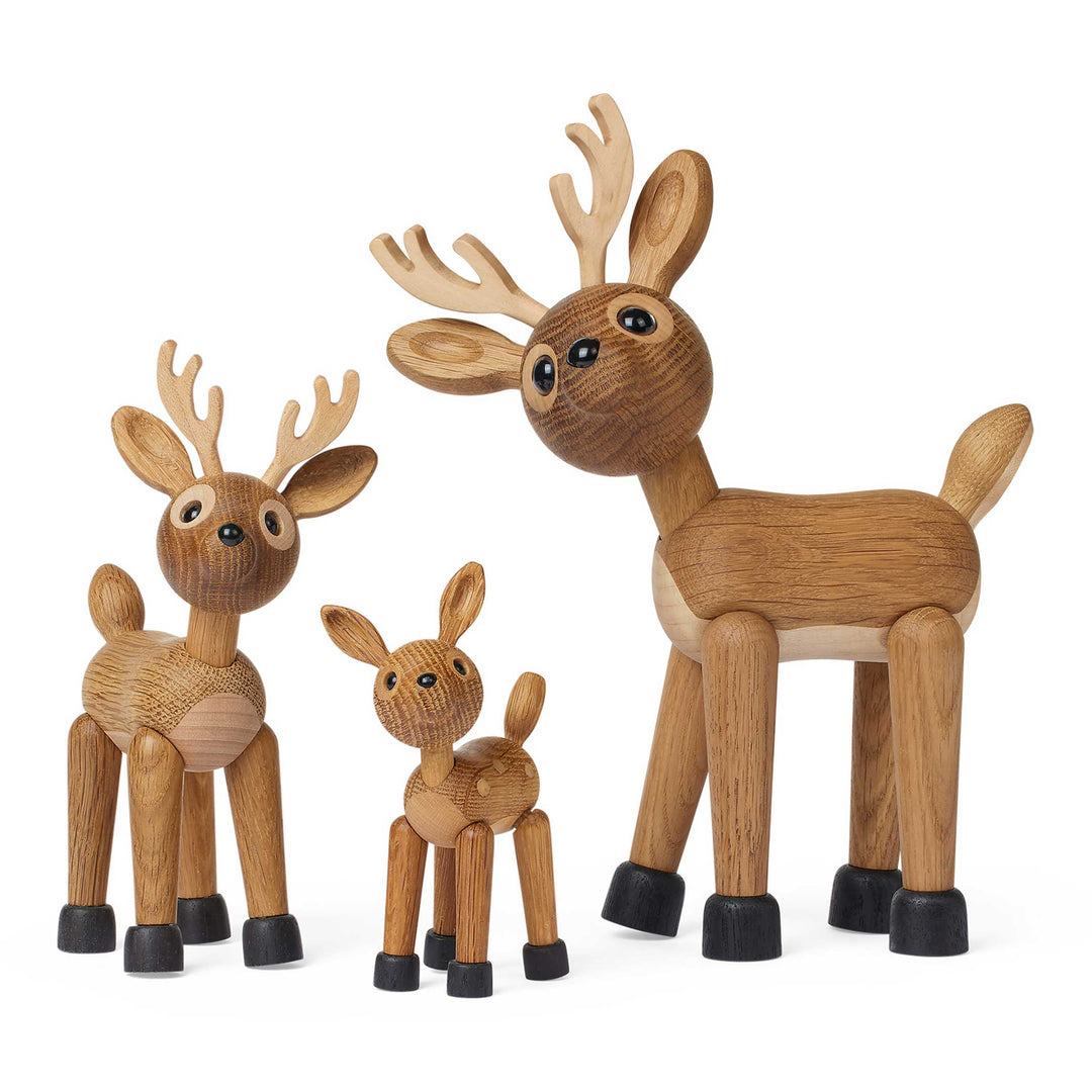 Wooden Deer Star – Oak · 14 cm