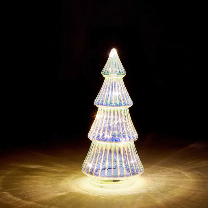 TIERED - Glas-Tannenbaum mit LED Beleuchtung - 22 cm hoch