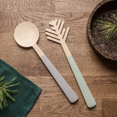 Salatbesteck-Set aus Holz 'KIEFERNNADEL'