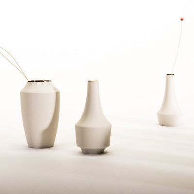 Mini-Vasen-Set mit Goldrand