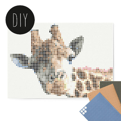 Pixelart - Klebeposter 'Giraffe'