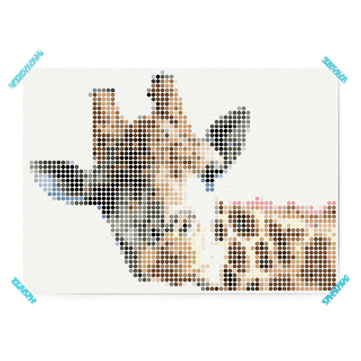 Pixelart - Klebeposter 'Giraffe'