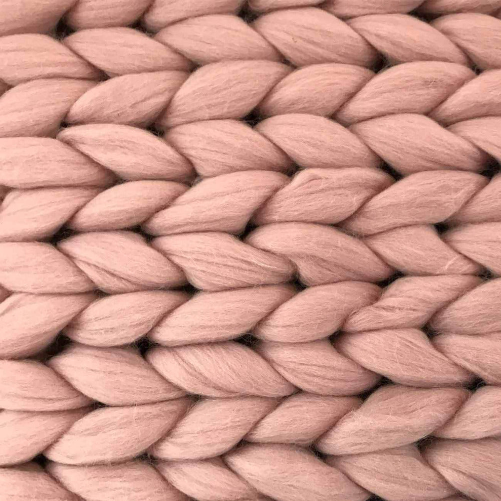 Wolldecke 'Cosima Chunky Knit Pale Pink'