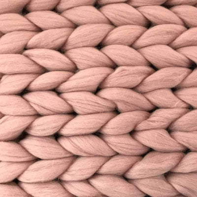 Wolldecke 'Cosima Chunky Knit Pale Pink'