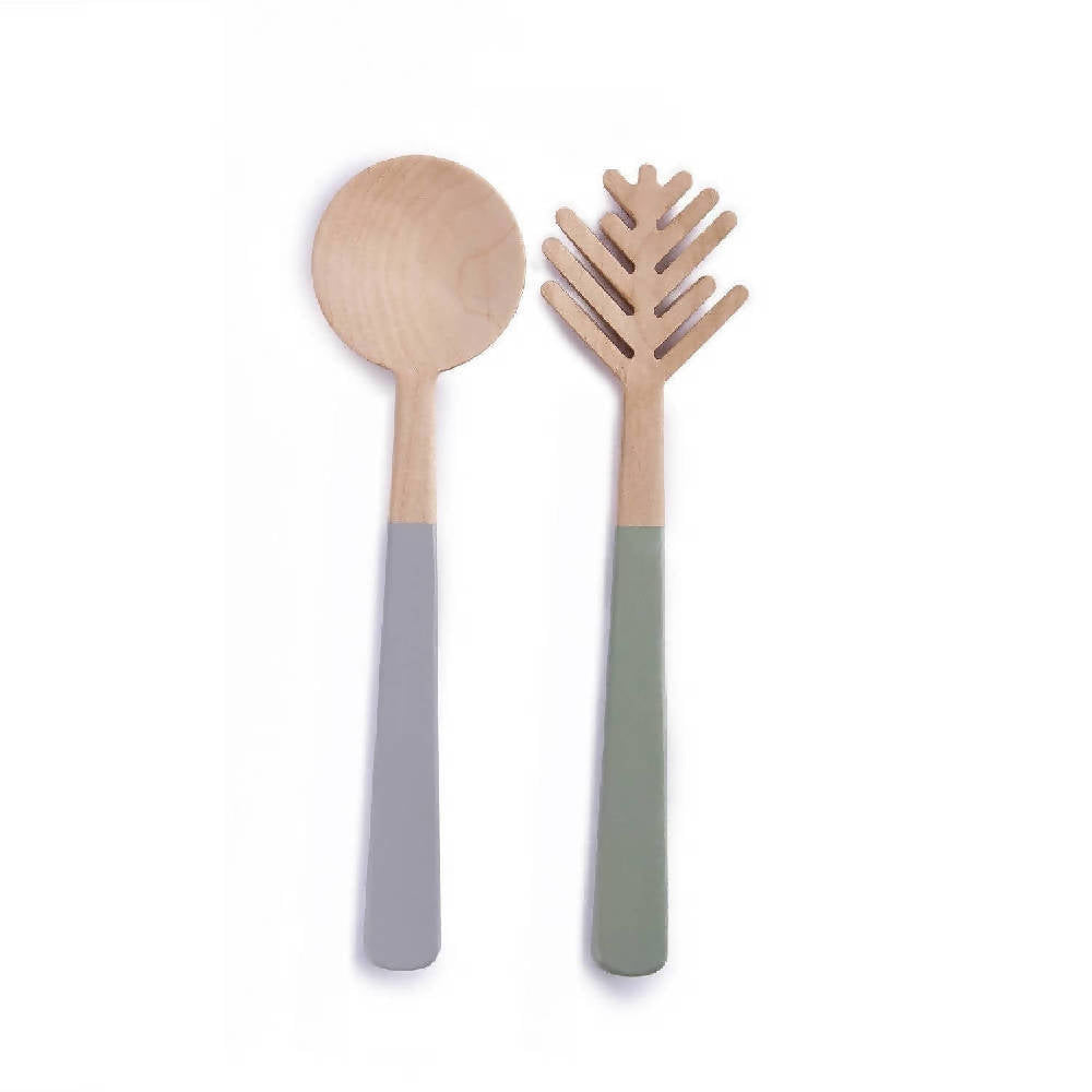 Salatbesteck-Set aus Holz 'KIEFERNNADEL'